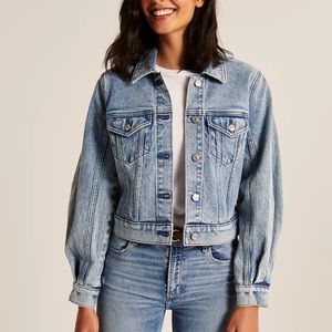 Abercrombie & Fitch balloon sleeve denim jacket Small